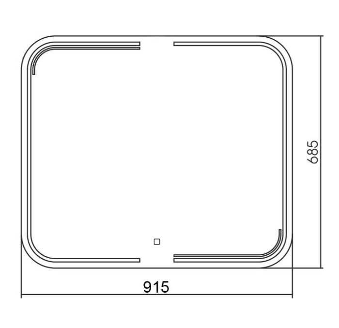 Зеркало 915х685 подсветка с диммером, сенсорный выключатель, подогрев, Azario Greg - LED-00002523
