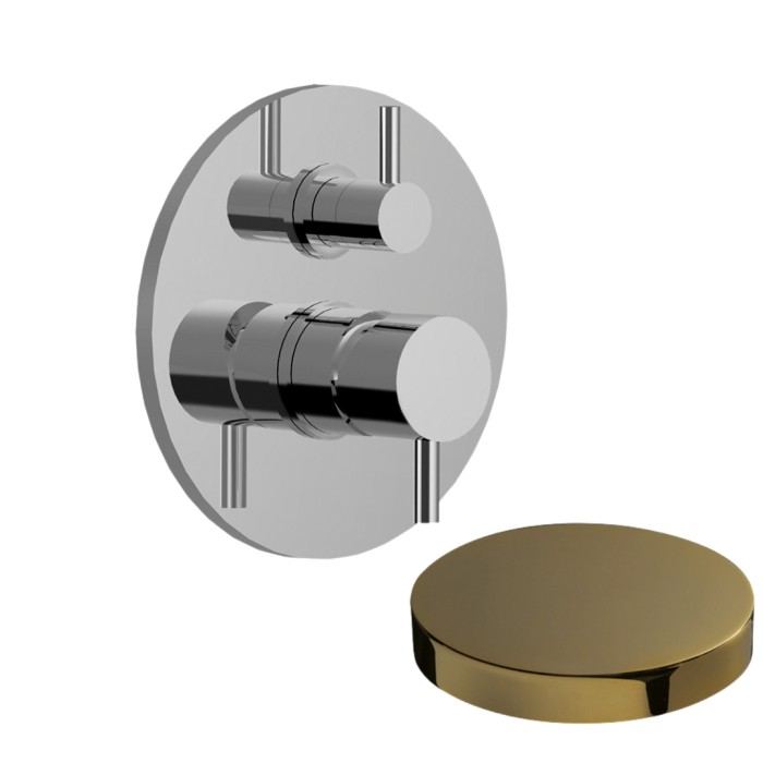 Смеситель для душа встраиваемый с дивертером-рычагом, на 2 режима, Giulini My future, золото арт. 5964-2O