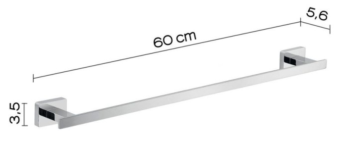 Полотенцедержатель, длина 60 см Atena Gedy, 4421/60(13) цвет: хром