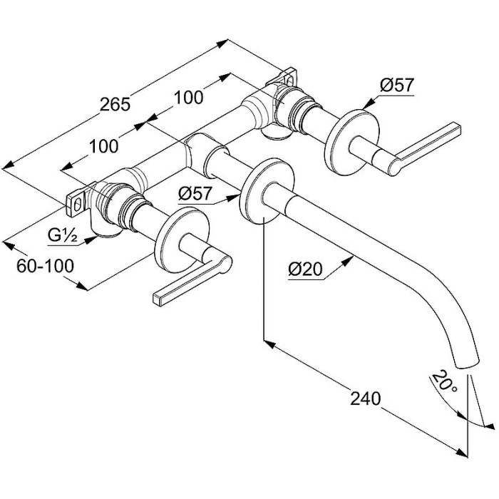 Смеситель для раковины Kludi Nova Fonte черный арт. 201463915 