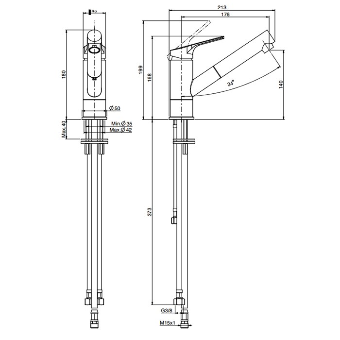 Fima Carlo Frattini Смеситель для кухни, на 1 отв., с выдвижной лейкой, Kitchen, F3768CR.ES цвет: хром