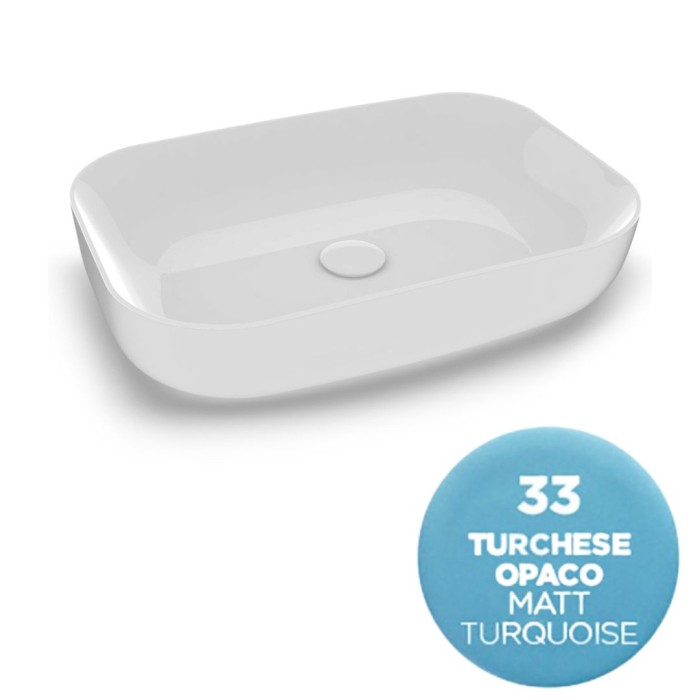 Накладная раковина, 60x42xh14 см, Olympia ceramica Metamorfosi, голубой матовый арт. MET4260033