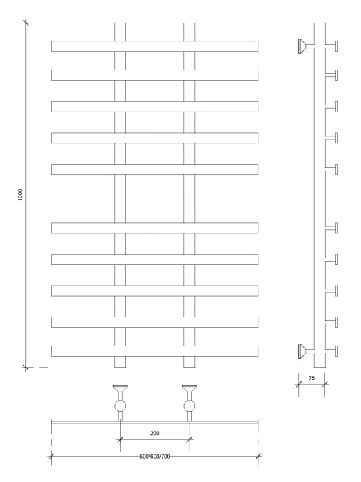 Полотенцесушитель водяной 100x20x70 Понтида 4 (хром) Secado арт. 4603777447830