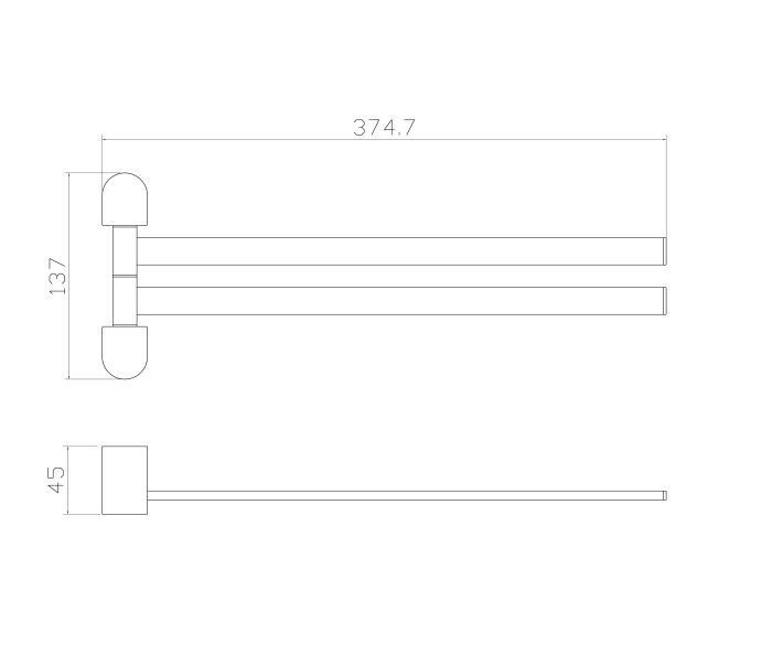 Полотенцедержатель поворотный, Wonzon & Woghand Carbon, WW-7731 цвет: черный