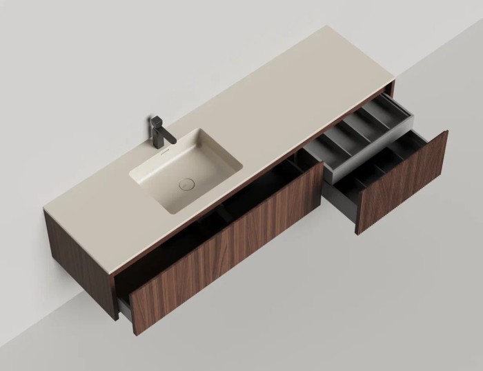 Подвесная тумба domino 1800, шпон, под встраиваемую, Salini арт. 27D218IN
