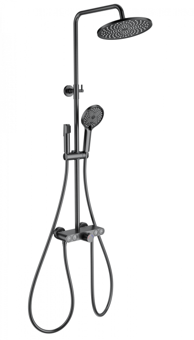 Душевая система с термостатом, Wonzon &amp; Woghand Muse, WW-B4113-BGG цвет: графит