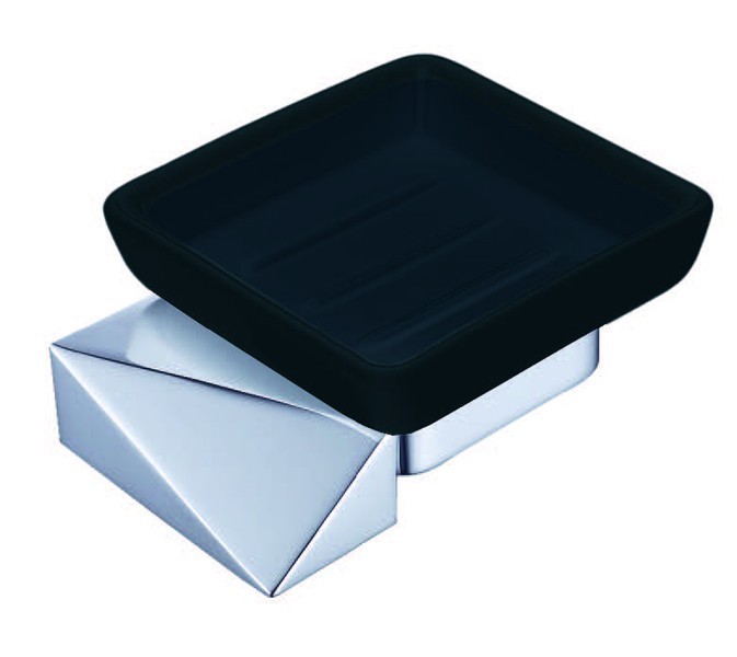 Настенная мыльница chrome/black, Boheme New venturo - 10313-CR-B