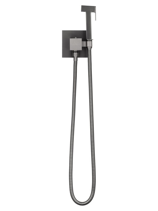 Смеситель с гигиеническим душем и термостатом встраиваемый, Wonzon & Woghand, WW-88829910-BGM цвет: графит