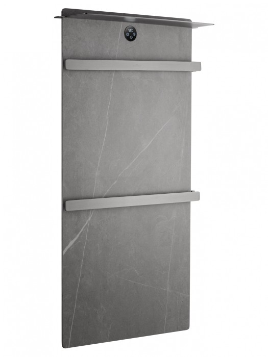 Полотенцесушитель электрический с каменной плитой Серый мрамор, Wonzon &amp; Woghand Stuttgart, WW-A504G-GM цвет: графит
