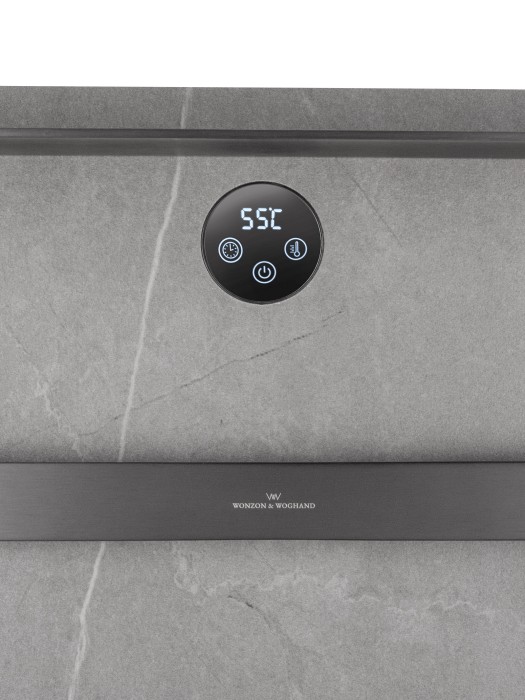 Полотенцесушитель электрический с каменной плитой Серый мрамор, Wonzon & Woghand Stuttgart, WW-A504G-GM цвет: графит