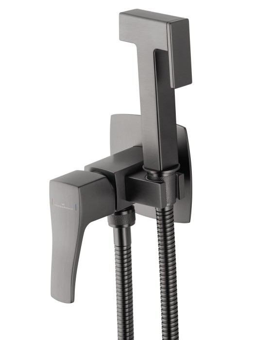Смеситель с гигиеническим душем встраиваемый, Wonzon & Woghand Flex, WW-88829072-BGM цвет: графит
