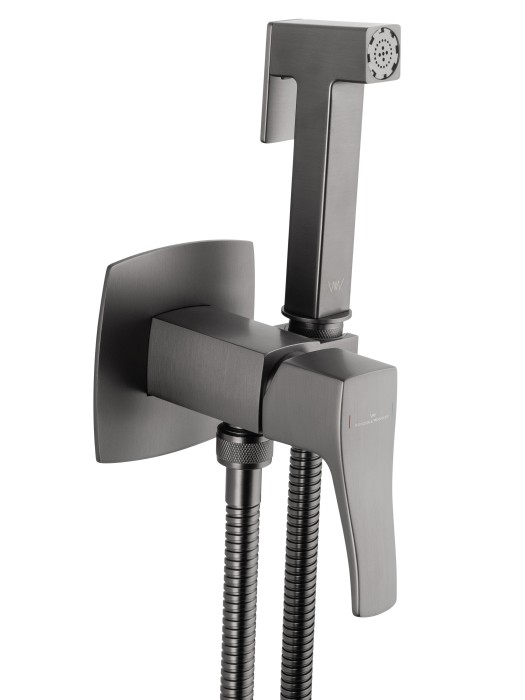 Смеситель с гигиеническим душем встраиваемый, Wonzon & Woghand Flex, WW-88829072-BGM цвет: графит