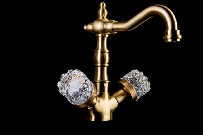 Смеситель для раковины, бронза, Crystal Boheme 312-CRST