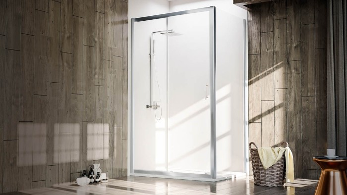 Душевой угол 1500х700х1900 хром, Veconi Rovigo, стекло прозрачное арт. RV072-15070-01-C4