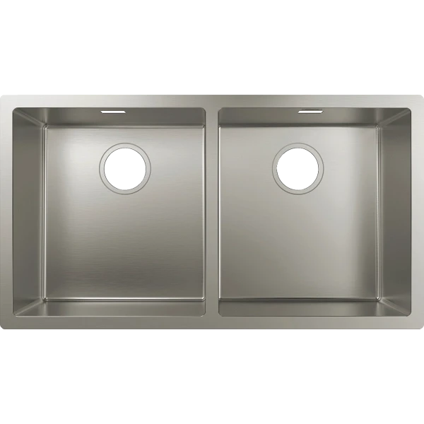 Раковина для кухни, интегрированная, с двумя чашами 370/370, Hansgrohe S71, нержавеющая сталь арт. 43430800