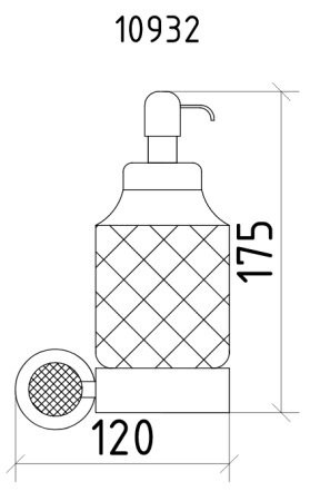 Дозатор для жидкого мыла, Royal cristal, Boheme 10932-BR