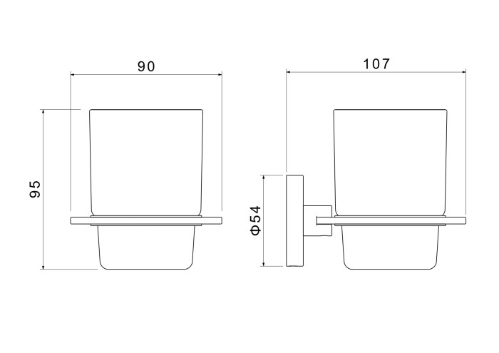 Стакан с держателем, Aquatek Оберон, хром арт. AQ4204CR