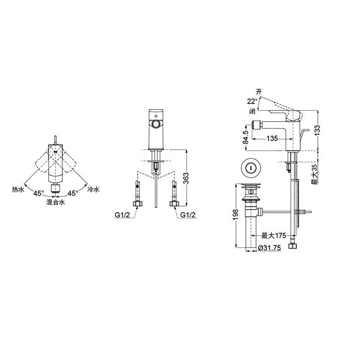 Смеситель для биде, Jewelhex TOTO, TRG02301R цвет: хром