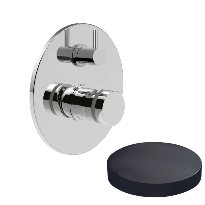 Встраиваемый смеситель для душа на 2 режима, поворотный переключатель, Giulini My ring, ганметал арт. MR0064-2CRNS