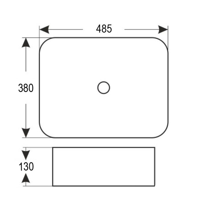 Раковина 48,5х38х13 накладная, белая, Azario - AZ4565