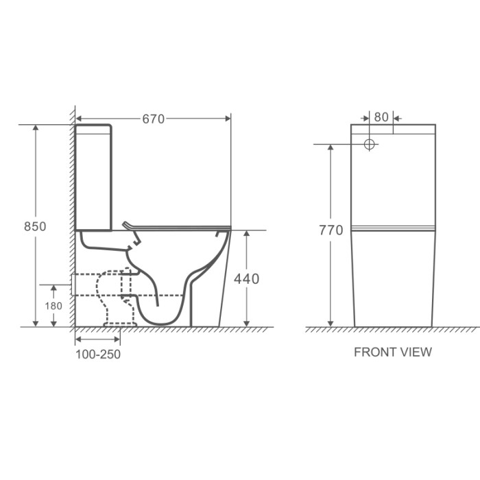 Унитаз-компакт 670x380x850 напольный, безободковый, с бачком и сиденьем микролифт, Azario Maro арт. AZ-2125