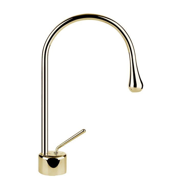 Смеситель для раковины, на 1 отв., излив: 17.4см R=90, Gessi Goccia, gold ccp арт. 33601#080