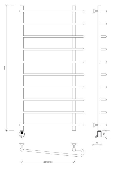 Полотенцесушитель электрический 120x50x60 Венеция 2 Secado арт. 4673739233771