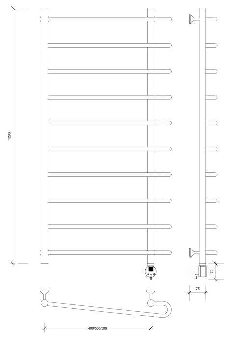 Полотенцесушитель электрический 120x50x60 Венеция 2 Secado арт. 4673739233771