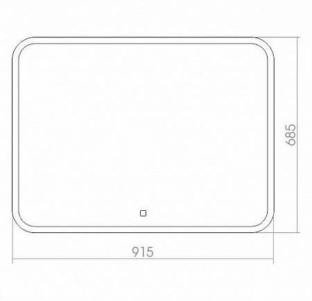 Зеркало 915х685 сенсорный выключатель с функцией диммера, подогрев, Azario Стив - ФР-00001020