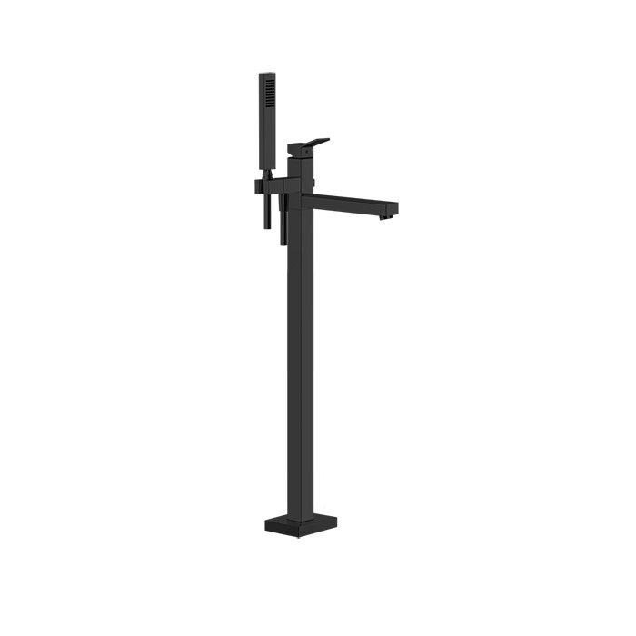 Смеситель для ванны, напольный, с ручным душем, Gessi Rettangolo, black xl арт. 53129#299