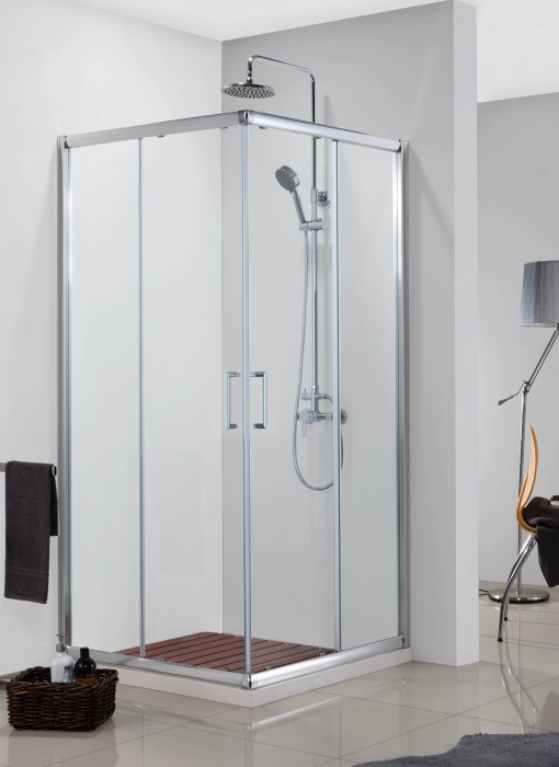 Душевое ограждение 900х900х1850, без поддона, прозрачное стекло 6 мм, цвет профиля серебро  Greenwood, Azario арт. AZ-NNE1142 900
