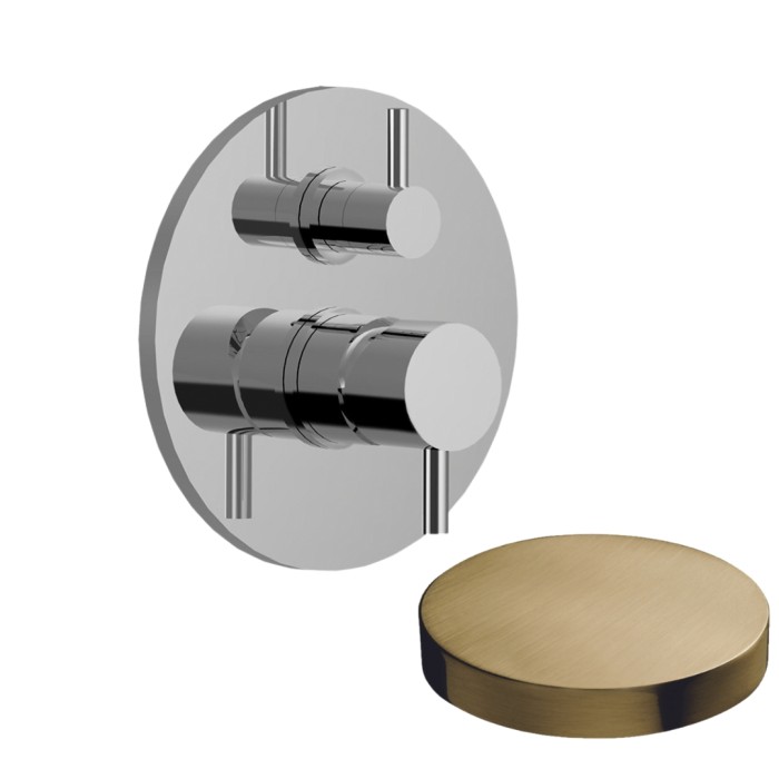 Смеситель для душа встраиваемый с дивертером-рычагом, на 2 режима, Giulini My future, золото брашированное арт. 5964-2OSP