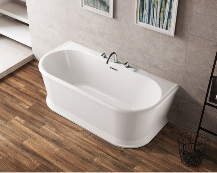 Акриловая ванна 170x80, пристенная, овальная, BelBagno, белая арт. BB408-1700-800