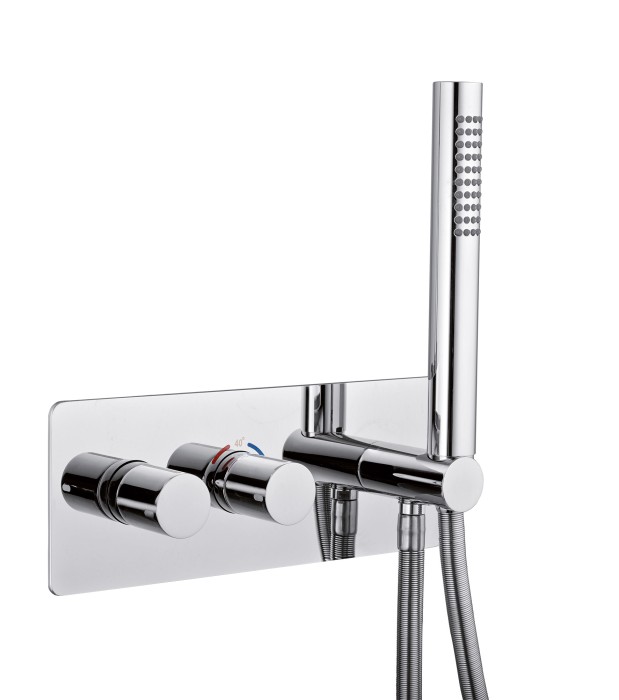 Встраиваемый термостатический смеситель, интегрированный душевой комплект + дополнительный выход воды, встраиваемый бокс, Giulini Termostatici, Хром арт. 8278