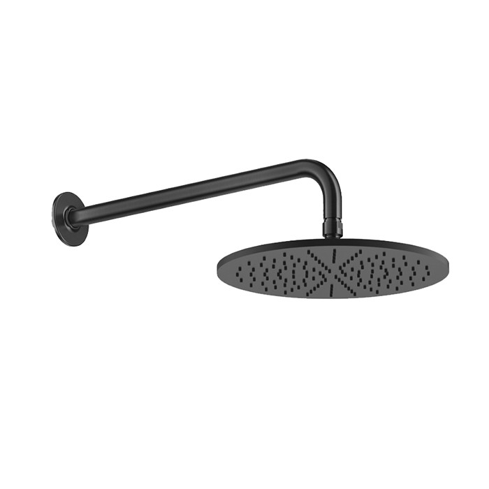 Душевая головка настенная, шарнирная на 1/2”, d300мм, Gessi Inciso, brushed black metal pvd арт. 58248#707