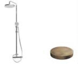 Душевая колонна внешнего монтажа, душевой набор, верхний душ, Giulini My ring, бронза матовая арт. MR0008SWC-SBROP