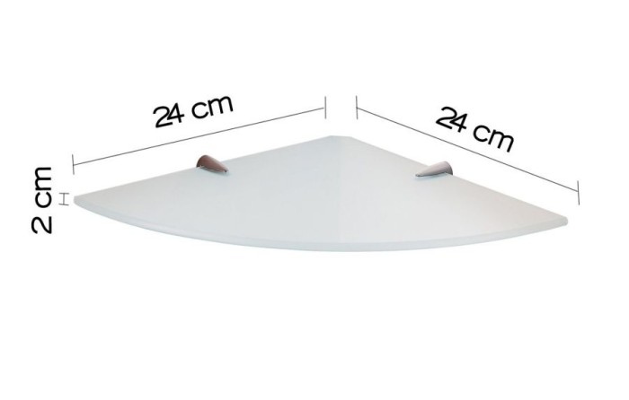 Стеклянная полукруглая 1-уровневая полка (26х26хh2) Gedy, 2119-24(13) цвет: хром