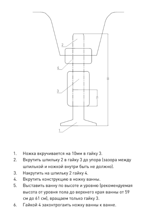 Опора резьбовая регулируемая с основанием D32 и резьбой Salini арт. 28101