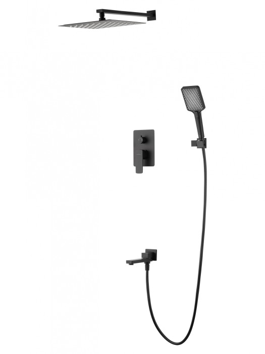 Душевая система встраиваемая, Wonzon &amp; Woghand Edge, WW-88939003-MB цвет: черный