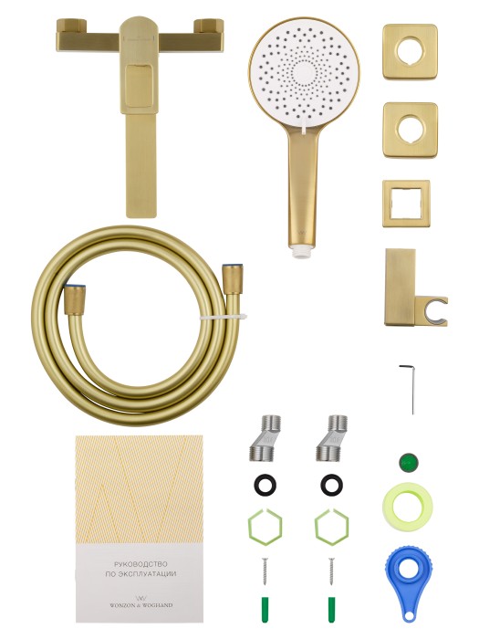 Смеситель для ванны с душем, Wonzon & Woghand Frame, WW-88639010-BG цвет: золото