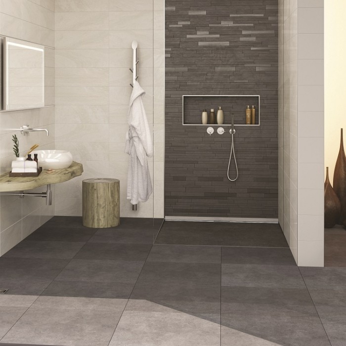 Душевой лоток BERGES WALL 1000 пристенный, хром глянец, S-сифон D50 H60, арт.091157