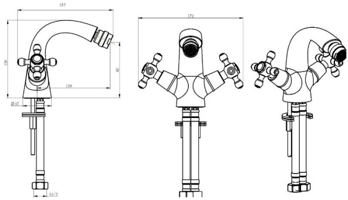 Смеситель для раковины, бронза, Crystal Boheme 317-CRST