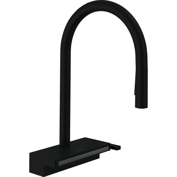 Смеситель для кухни, с вытяжным душем, Hansgrohe Aquno Select M81, черный арт. 73831670