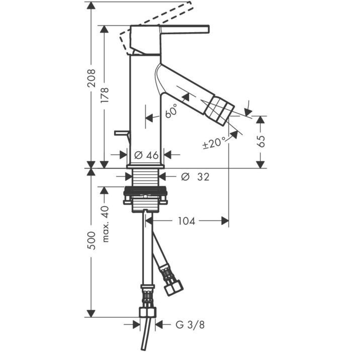 Смеситель для биде Starck Axor, шлифованная медь арт. 10214950