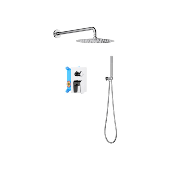 Set 3 в 1 душевой комплект, Aquatek Оберон, хром арт. AQ1272CR