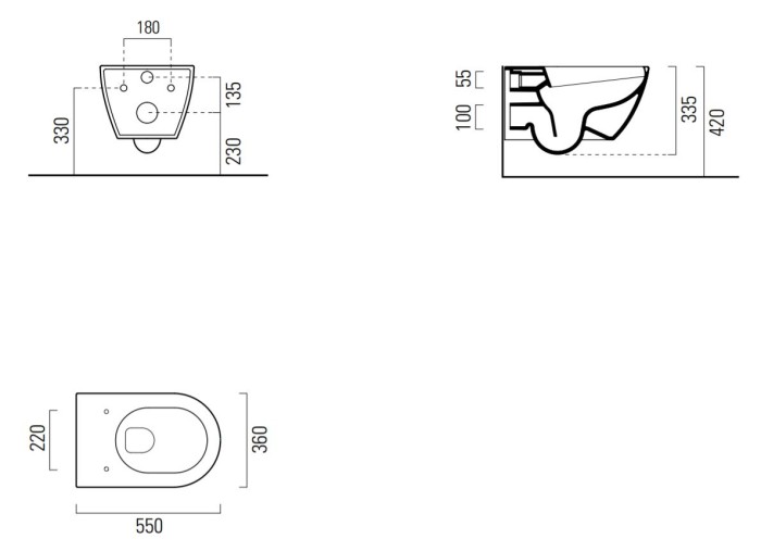 Унитаз подвесной GSI Pura 55х36см безободковый, с микролифтом, цвет белый арт. 881511