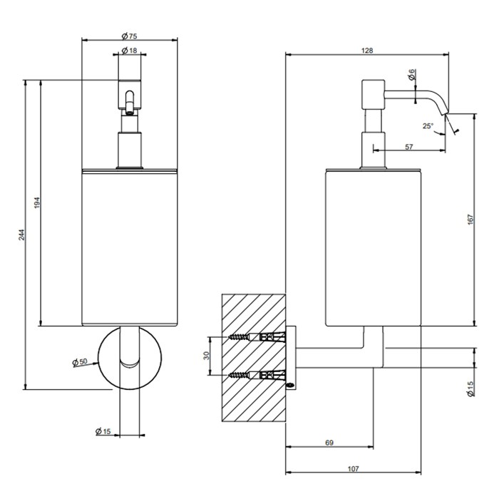 Дозатор для мыла настенный белый, Gessi Tondo, хром арт. 63613#031