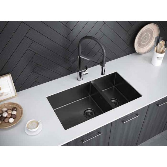 Мойка для кухни нержавеющая 780х440мм Paulmark OSSER, вороненая сталь - PM527844-GM