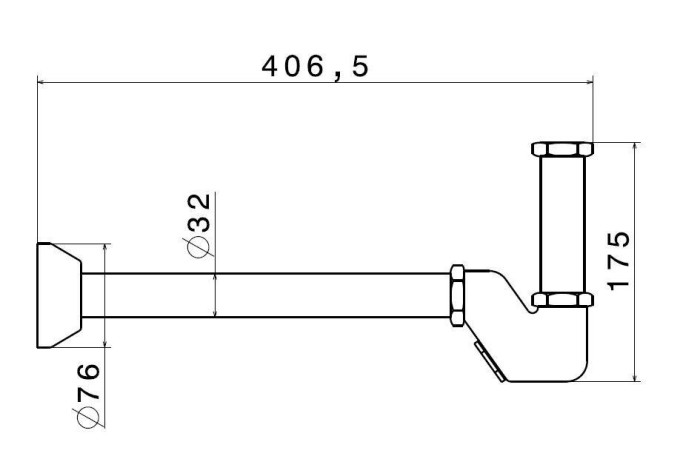 Сифон для раковины с декоративной накладкой, Ole Kerama Marazzi, титан - 212KM.M0.070