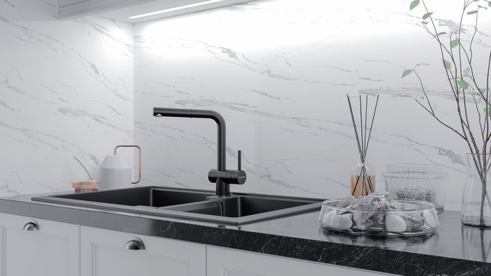 Смеситель для кухни  Paulmark DOSSE, антрацит - Do214418-401